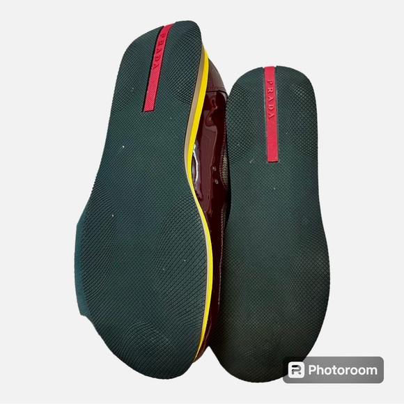 Men’s Prada Sport Patent Leather Color Block Patterned Sneakers Size 12 - Picture 10 of 10